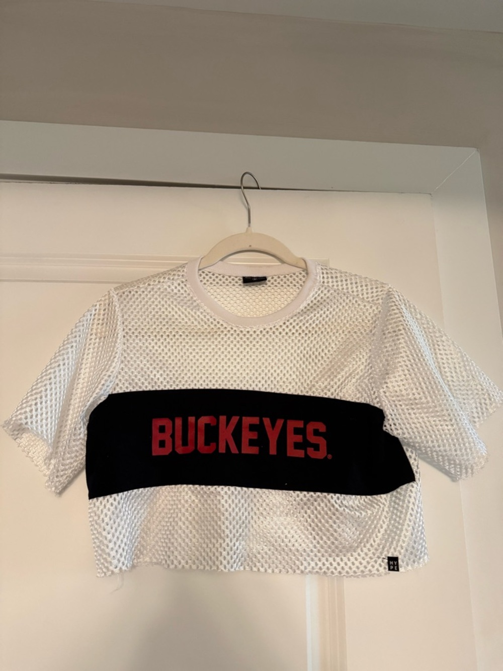 Hype and Vice Ohio State Buckeyes Mesh Cropped Football Jersey – Black – Size S